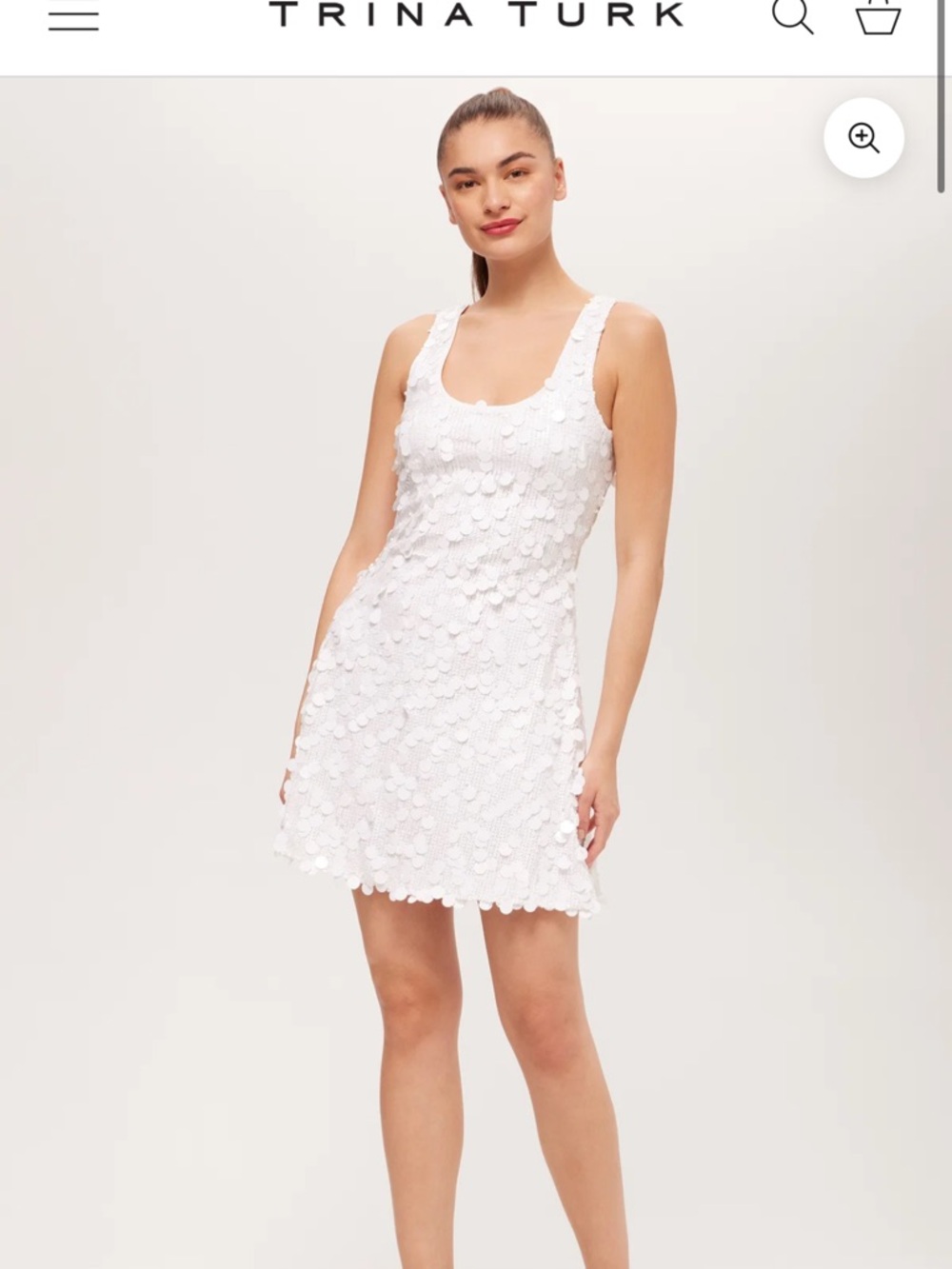 Trina Turk White Mini Dress with Sequins